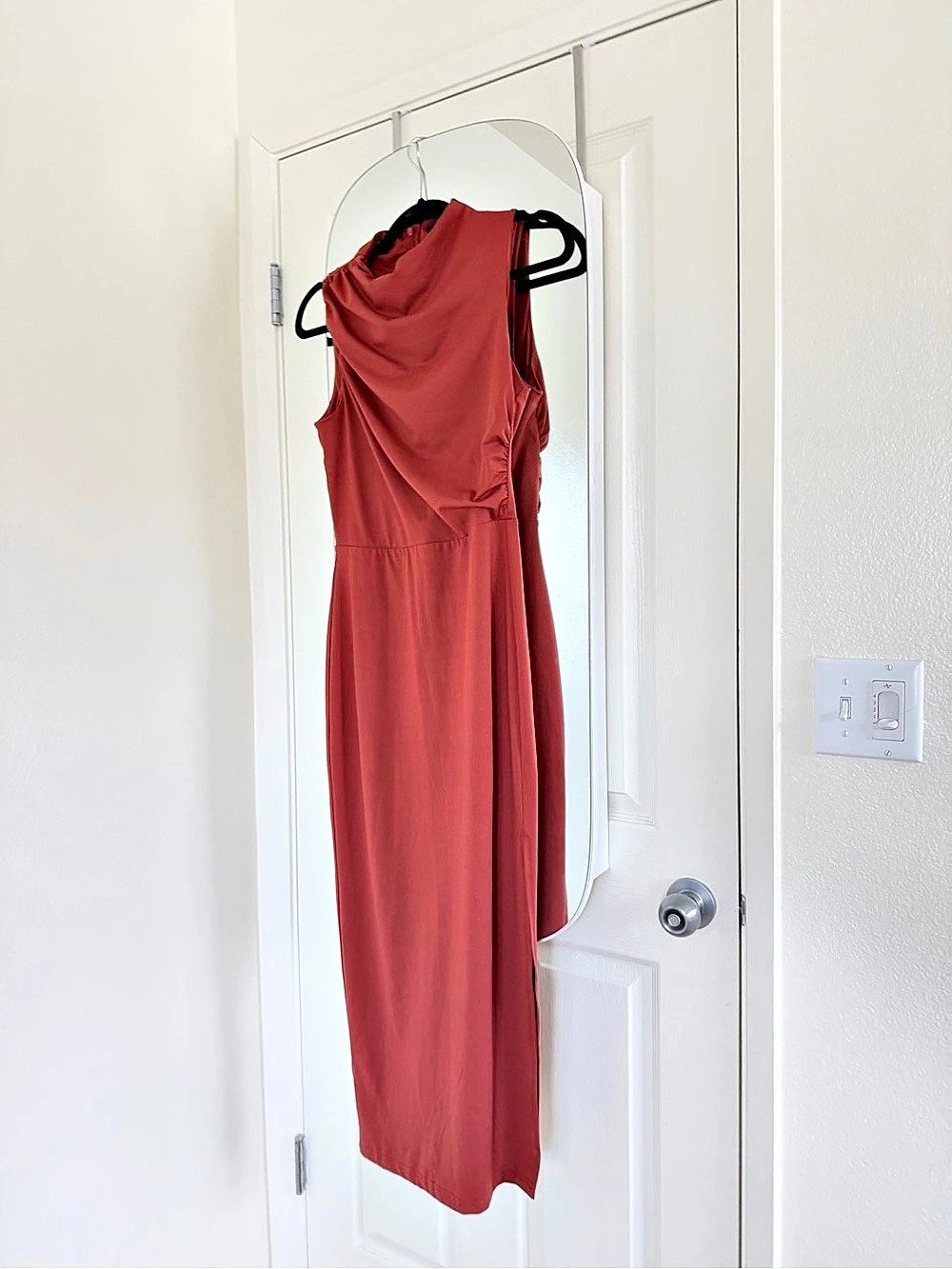 Draped Maxi Dress in Red Like New